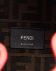 FENDI FENDI 8BS010 Shoulder Bag Canvas/Leather Brown Pink Ladies Fender