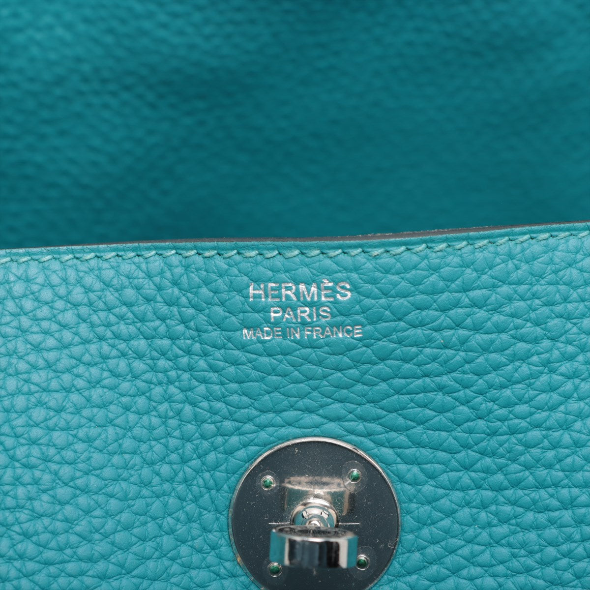 Hermès Lindy 30 Triumphant Turquoise Silver Gold  R:2014