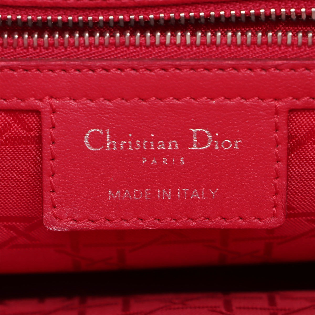 Christian Dior  Dior Lady Lodge Leather 2WAY Handbag Red Dove