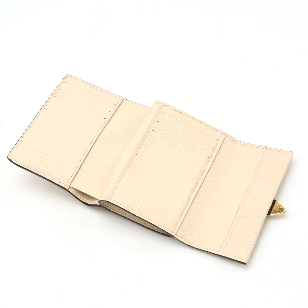 Louis Vuitton Monogram Emplant Portfolio Metis Compact Three Folded Wallet Three Folded Cream Beige M81071