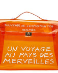 Hermes Excursion to Wonderland, Hermes Limited 1998 Vinyl Kelly Handbag Clear Bag Orange Vinyl  Hermes [HERME] [GNC ]