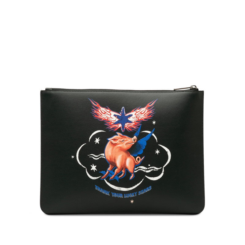 Givenchy Zodiac Collection Clutch Bag Black Leather Men Givenchy Givenchy