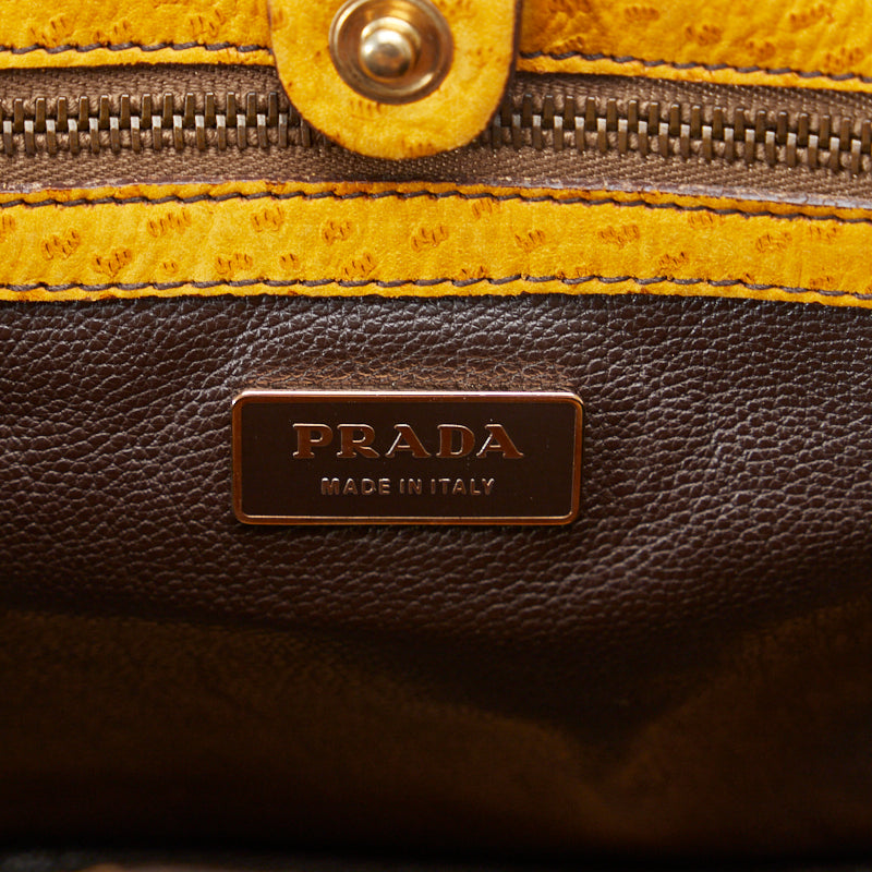 Prada Prada Handbags Canvas/Laser Beige Yellow  Earl