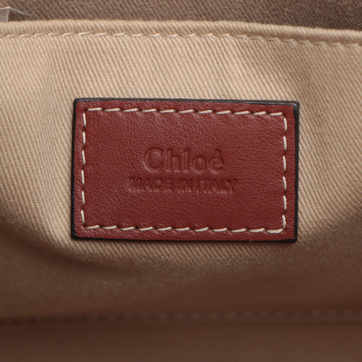 Chloe Woody Small Canvas  Leather Handbag Brown Earl