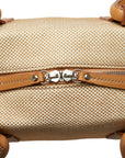 Burberry Nova Check Handbags Mini Boston Bag Beige Raffia Leather Ladies Burberry