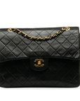 Chanel Matrace 25 Double Flap Chain Shoulder Bag Black kin  Chanel