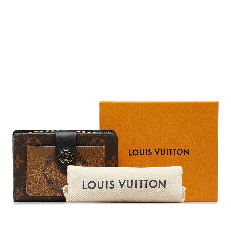 Louis Vuitton Monogram Giant Reverse Portfolio Juliet Double Folded Wallet M69432 Marlon Brown Gold PVC Leather  Louis Vuitton