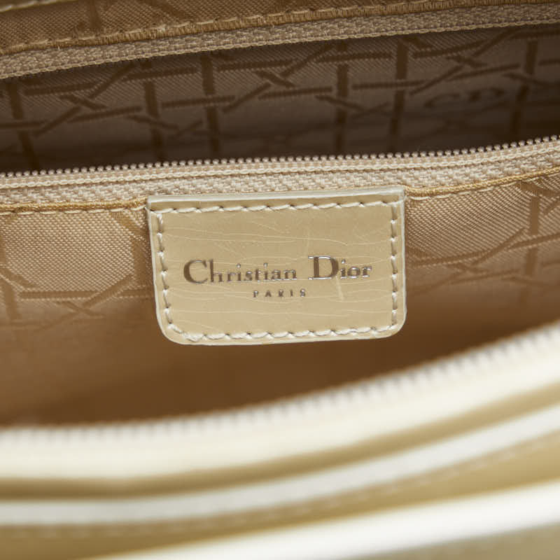 Dior Dior Handbags Patent Leather Beige White Ladies Paris