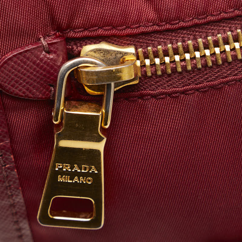 Prada Logo Gold   Shoulder Bags BT0692 Wine Red Nylon  Prada  Bike []