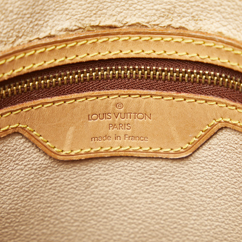 Louis Vuitton Monogram Bucket GM houlder Bag M42236 Brown PVC Leather Lady Louis Vuitton