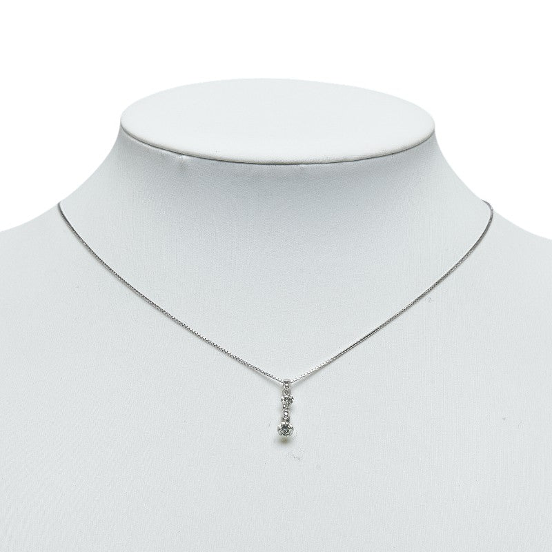 K18WG white gold diamond 0.54ct pendant necklace ladies