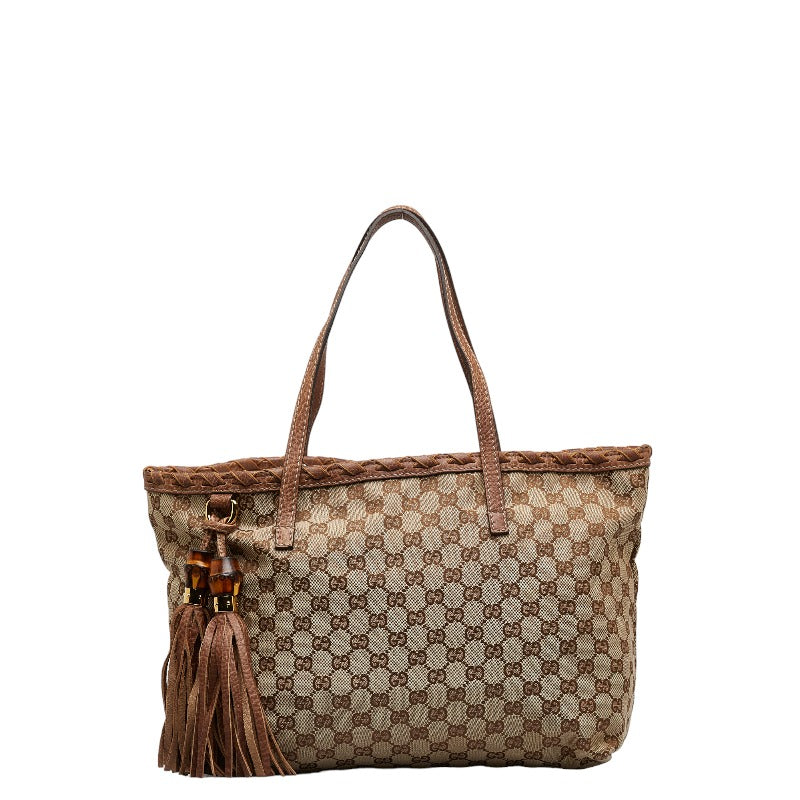 GUCCI Gucci GG canvas 218780 tooth bag canvas/leather beige brown