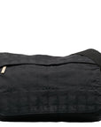 Chanel New Label Line Messengers Bag Gold   houlder Bag Black Nylon  CHANEL