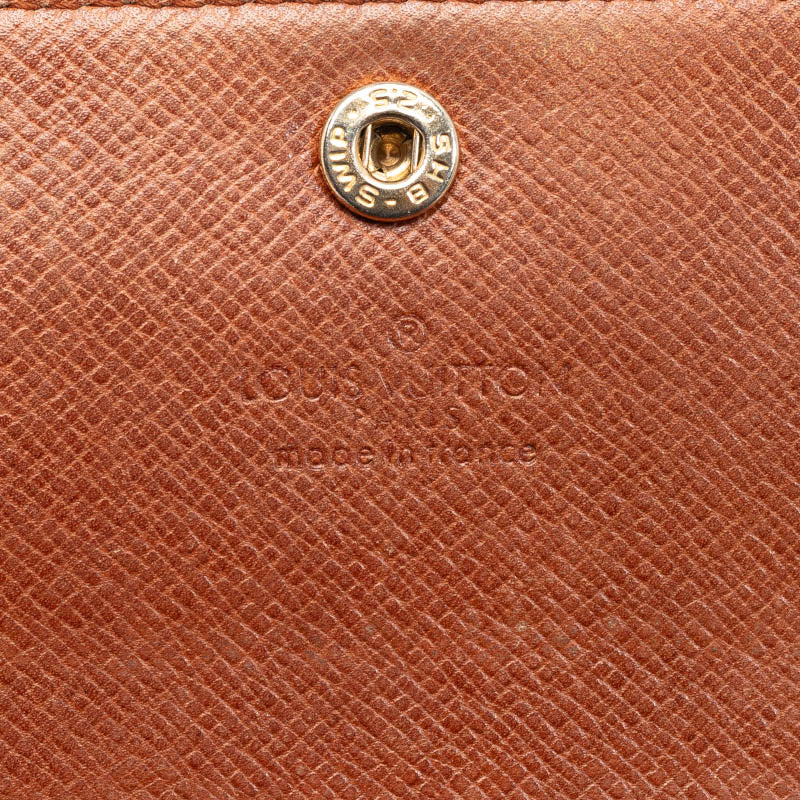 Louis Vuitton Monogram M61735 Double Folded Wallet PVC/Leather Brown