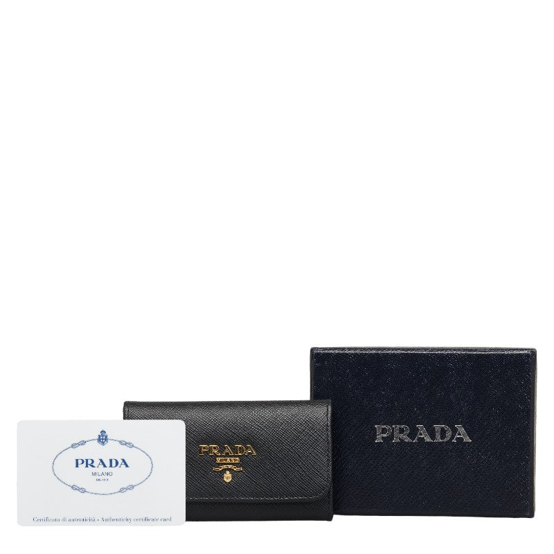 Prada Sapphiano 6 Series Keycase 1PG222 Black Leather Lady Prada