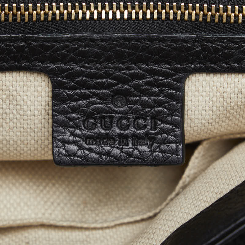 GUCCI Soho Crossbody Bag Chain 336752 Leather Black