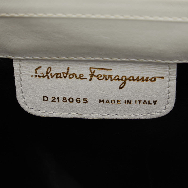 Salvatore Ferragamo Vallibon D21 8065 White Beige Leather  Salvatore Ferragamo