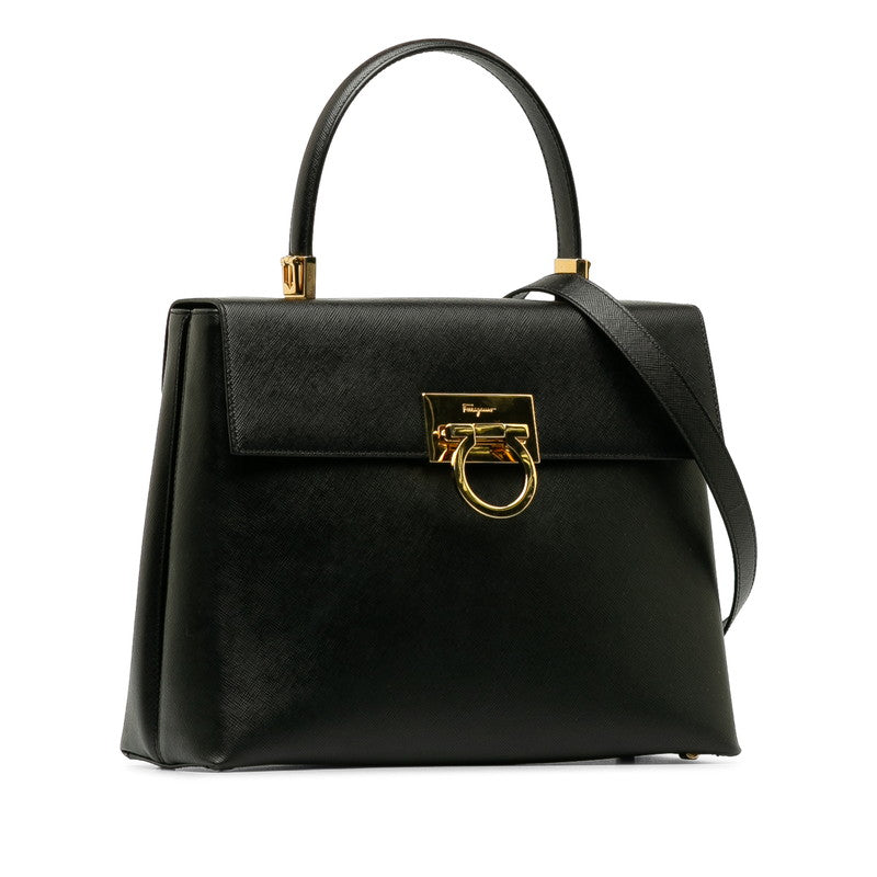 Salvatore Ferragamo Handbags 2WAY AF-21 0290 Black Leather  Salvatore Ferragamo