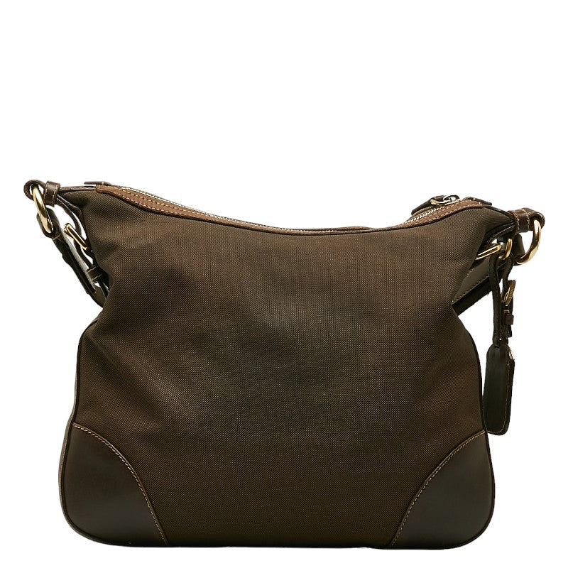 PRADA Prada Shoulder Bag Canvas/Leather Brown Ladies