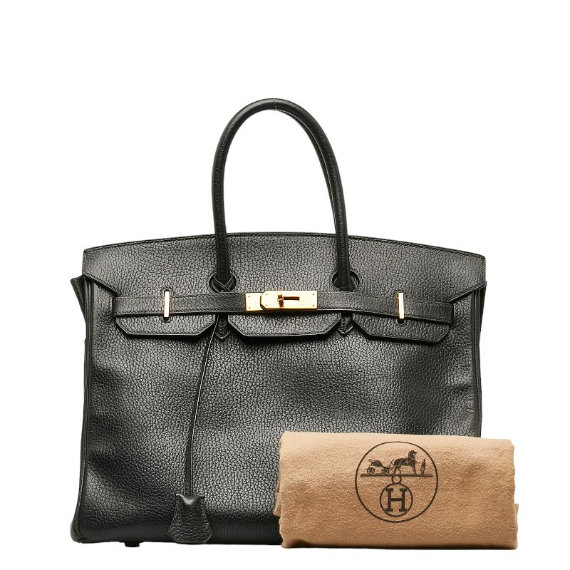 Hermes Birkin 35 Handbag Black Ardenne  Hermes
