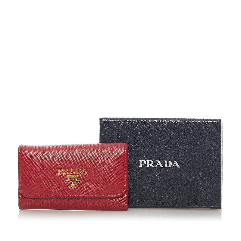PRADA Prada Sapphiano Keycase Leather Red &#39;s Earthly