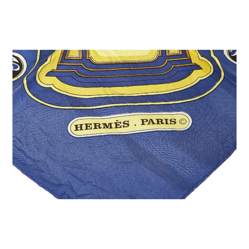 Hermes Carré 90 LE BERLINES H Shirt Blue Multicolor Silk  Hermes