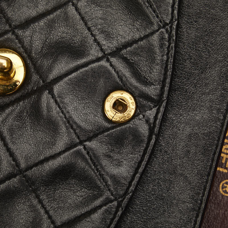 Chanel Matrases 25 雙翻蓋鏈條單肩包 黑色皮革 Chanel