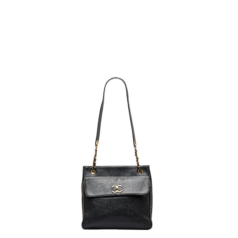 Chanel Cocomark Gold  Chain houlder Bag  Bag Black Caviar S  CHANEL