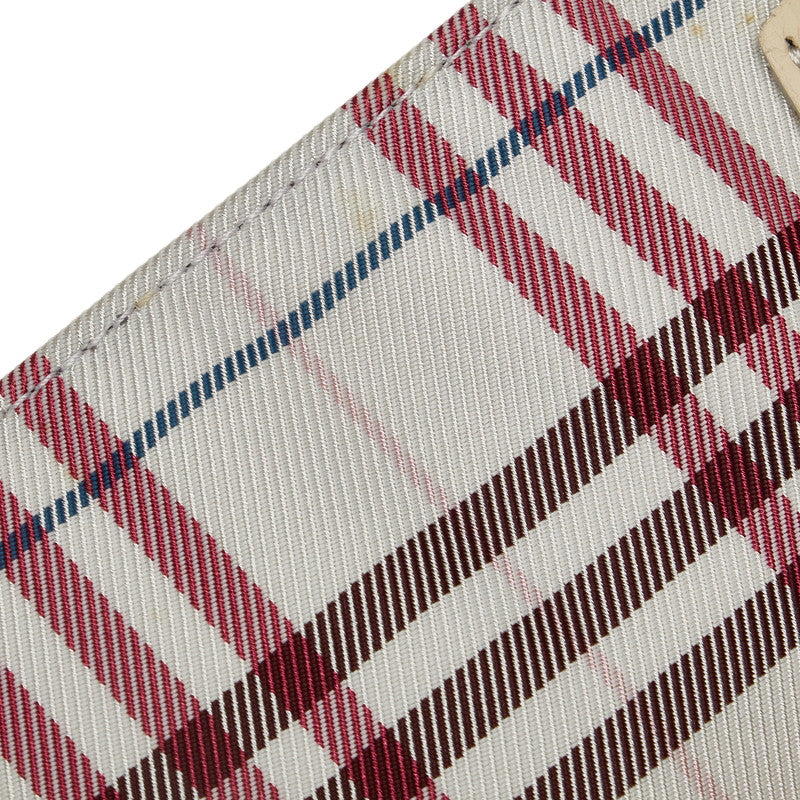 Burberry Blue Label New Check  Bag White Red Linen Ladies Burberry Blue Label New Check Tooth Bag White Red Linen Ladies Burberry Blue Label