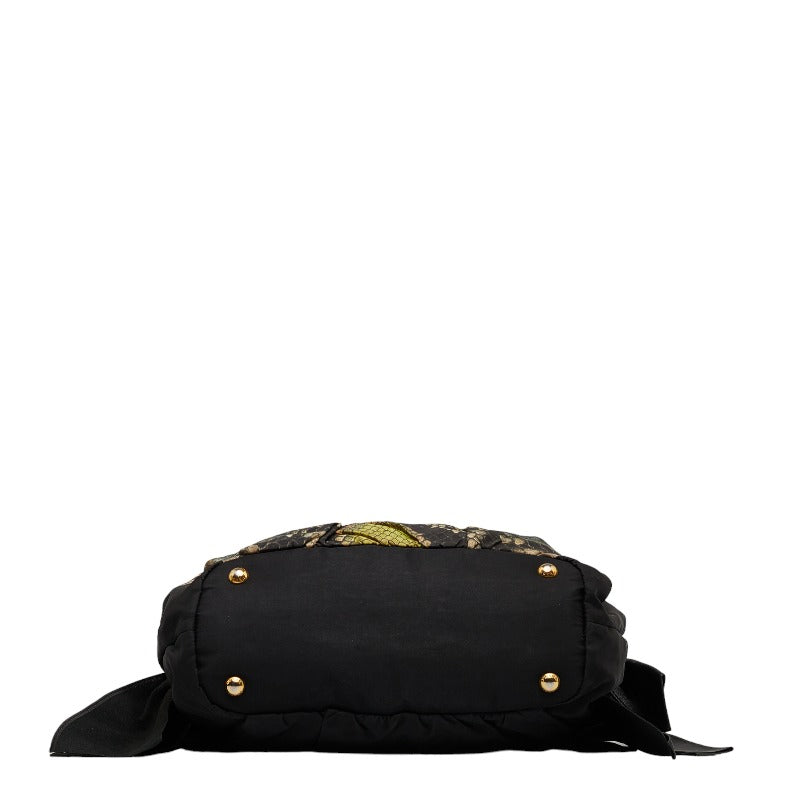 PRADA Shoulder Bag in Python Leather 2WAY Black