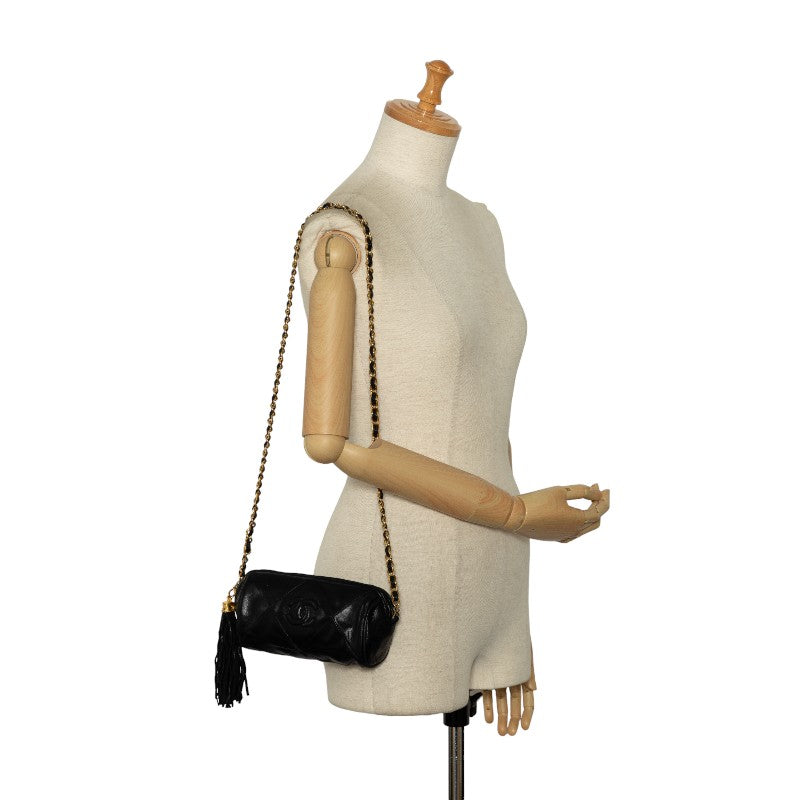 Chanel Matrases Cocomark Tassel Mini Chain houlder Bag Black   CHANEL