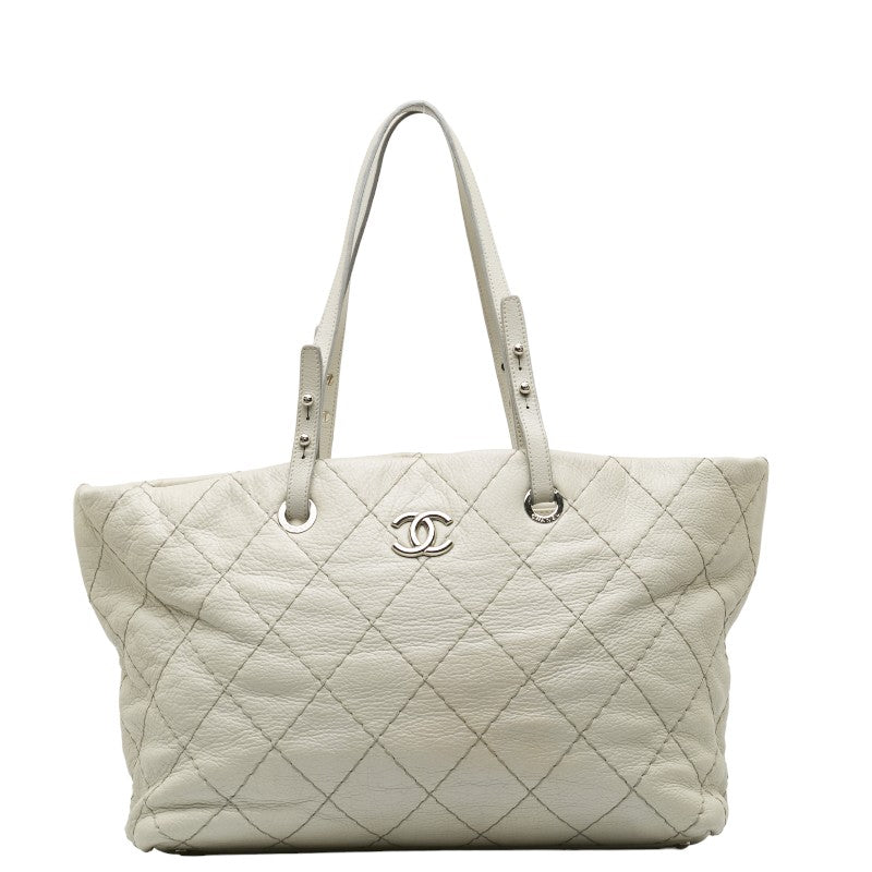Chanel Mattress Cocomark houlder Bag  Bag Gray Leather Lady Chanel