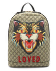 GUCCI Gucci GG Spring Angry Cat LOVED Backpack Rucksack PVC Leather Carcassonne Black 419584