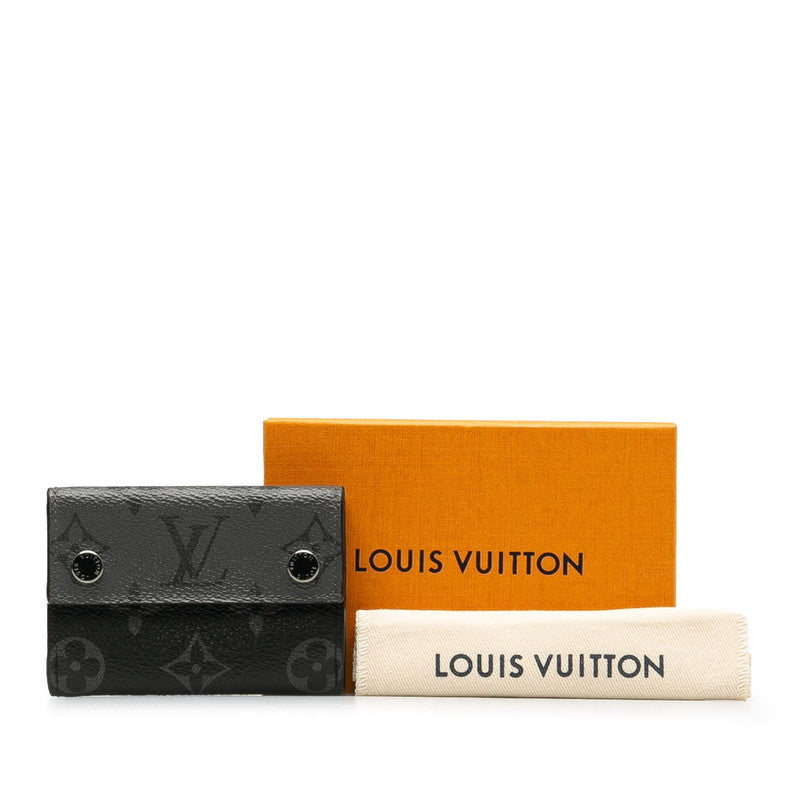 Louis Vuitton Monogram Discovery Three Folded Wallet M67630 Black PVC Leather Men Louis Vuitton