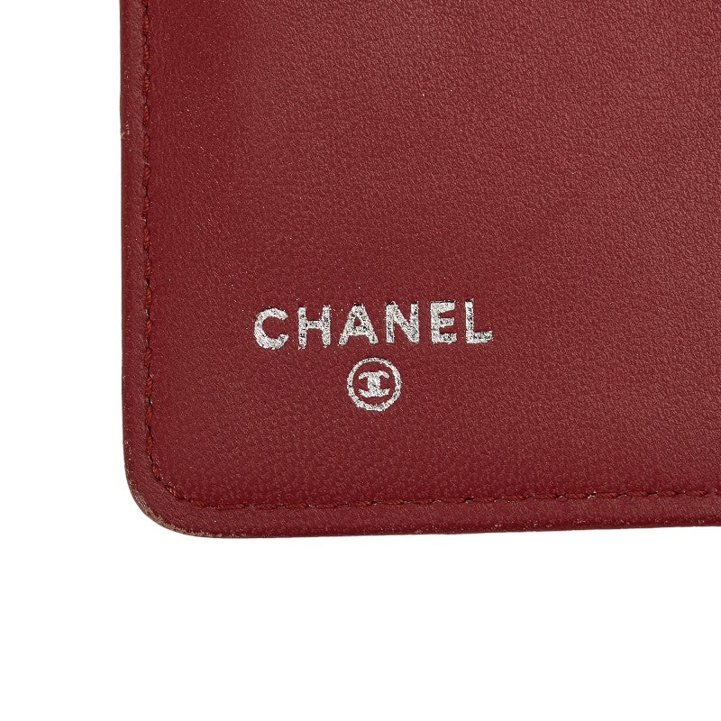 Chanel Long Wallet 皮革酒紅色