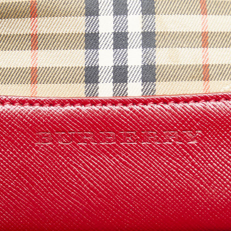 BURBERRY BARBERRY NOVA CHECK SHADOW HORSE HANDBACK LANDBOARD/LEADER RED LADY&#39;S HORSE