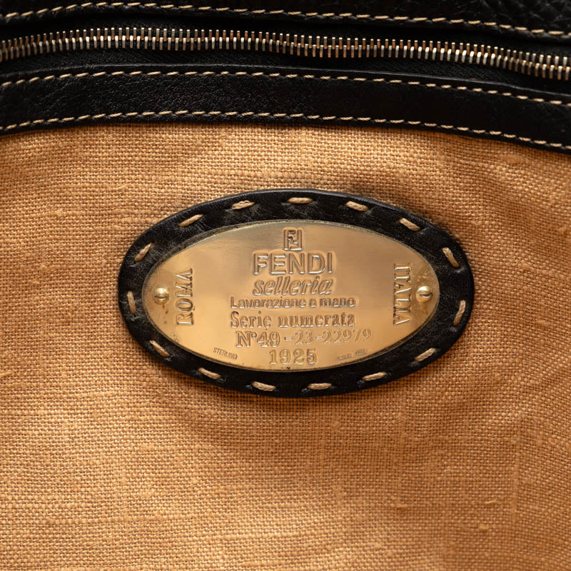 Fendi Selleria Tote Bag 8BH126 Black Leather