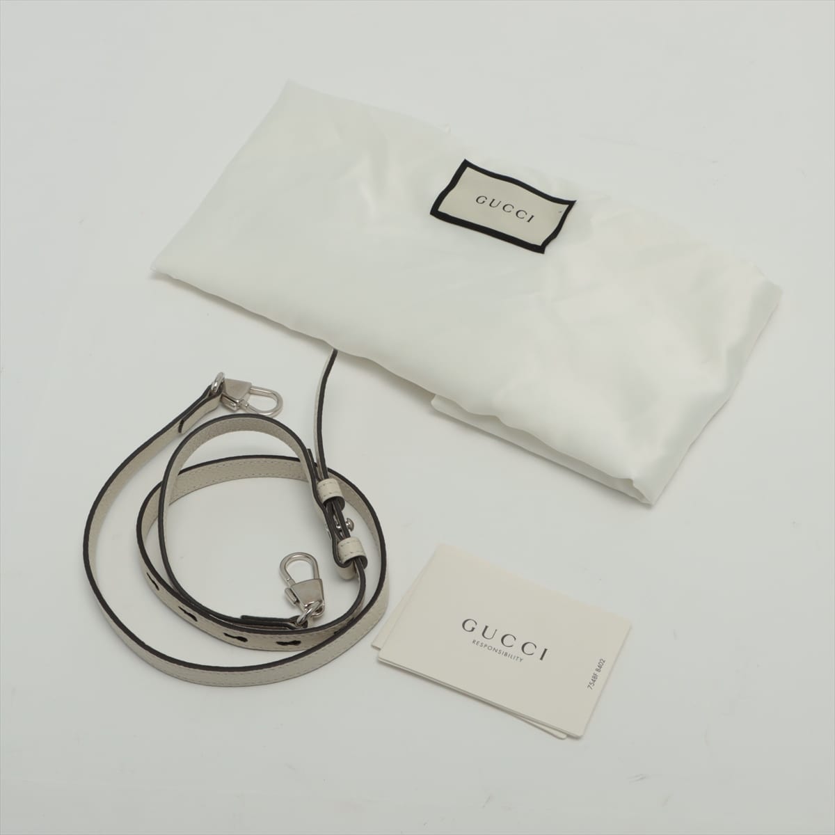 Gucci Zoom Leather 2WAY Handbag White 569712