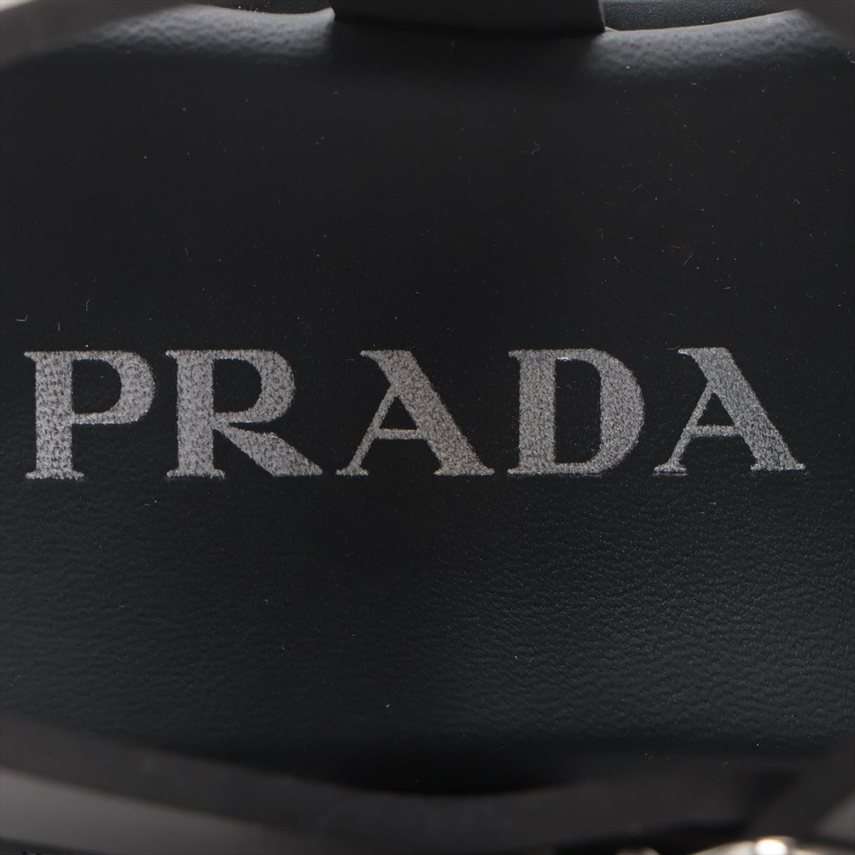 Prada Monolith Leather X Laver Sandal 35  Black Triangle Logo