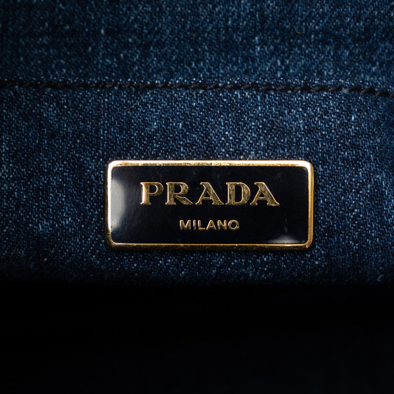 PRADA Canapa Handbag in Denim Blue