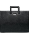 Burberry Logo Business Bag Briefcase Paper Bag Black Leather Men