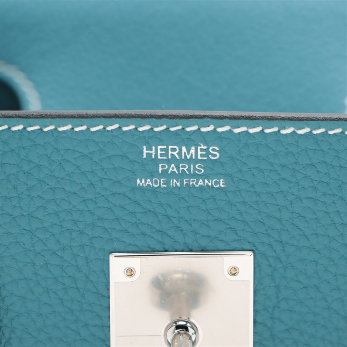 Hermes Bur 30 Togo Blue Jeans Silver