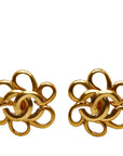 Chanel Flowers Cocomark Earrings Gold  Ladies Chanel