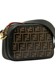 Fendi Zucca Cam Slipper Shoulder Bag 8BT287 Brown Black Leather  Fendi