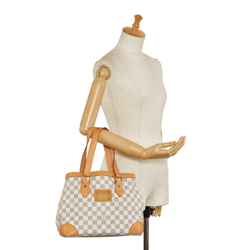 Louis Vuitton Damière Azur Hamsteed PM Handbag N51207 White PVC Leather Lady Louis Vuitton
