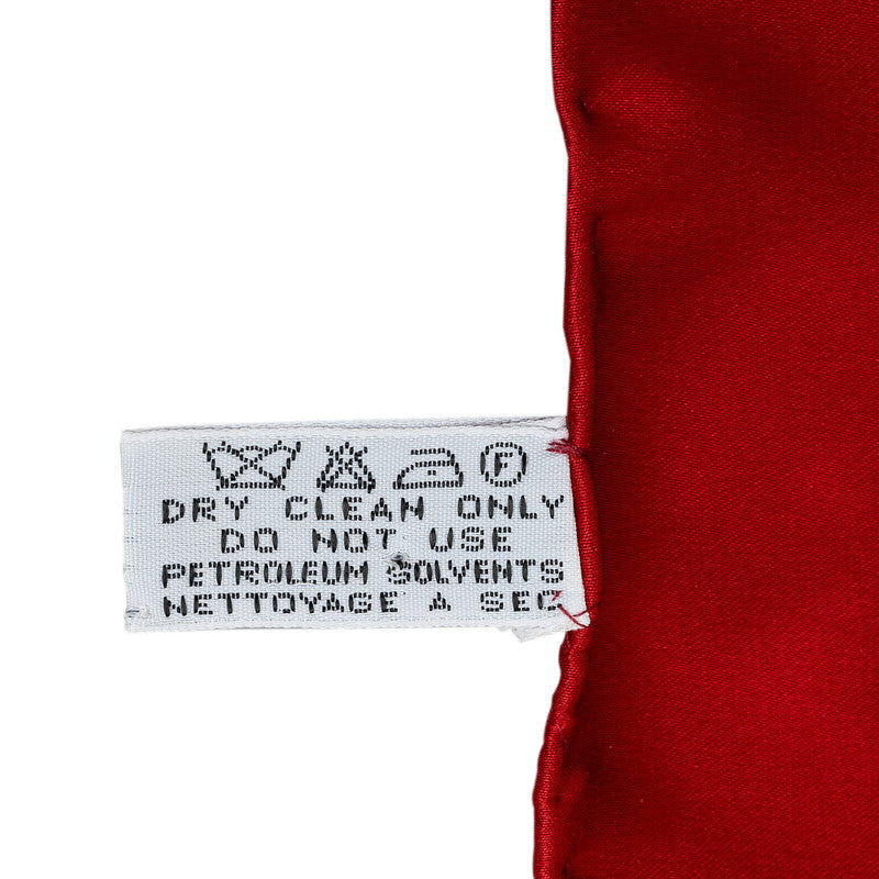 CHANEL Vintage Silk Scarf Red Flap Bag Motifs