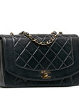 Chanel Matrases Cocomark Diana 25 Chain houlder Bag Black Leather  Chanel