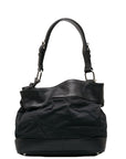 Burberry Checker Shoulder Bag Black Canvas Leather  BURBERRY