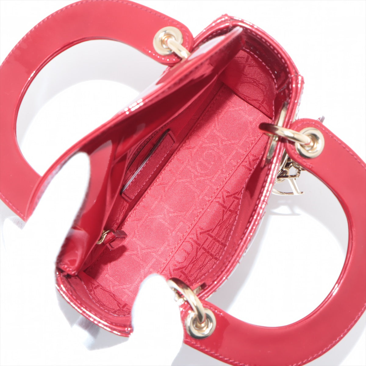 Christian Dior  Dior Mini Canaveral Patent Leather 2WAY Handbag Red Dove