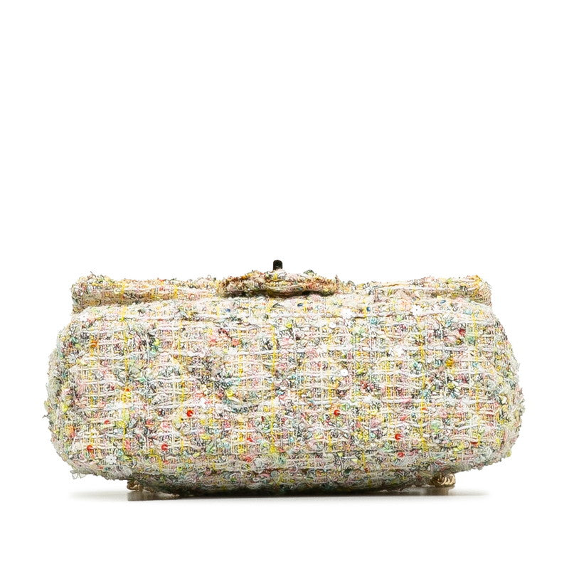 CHANEL 2.55 Flap Chain Shoulder Bag in Tweed Multicolor Insects Pattern